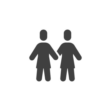 İki kız el ele tutuşur vektör simgesi