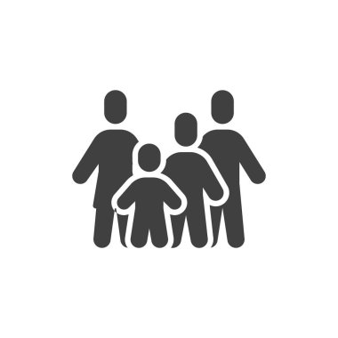 Dört üye aile vektör simgesi