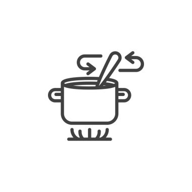 Kaşık çizgisi simgesiyle çorba karıştırmak