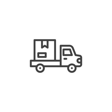 Paket dağıtım kamyon hattı simgesi