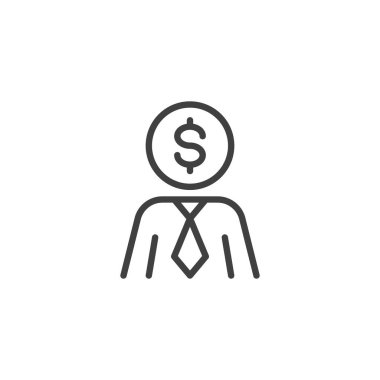 İş adamı fikir çizgisi simgesi