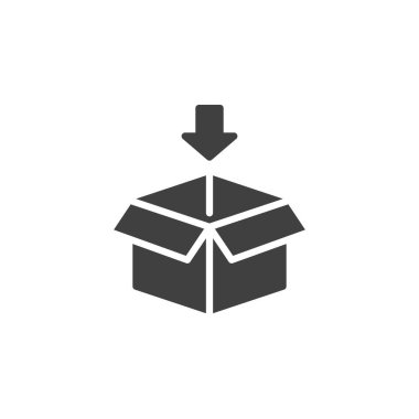 Ok vektör simgesiyle paket kutusu