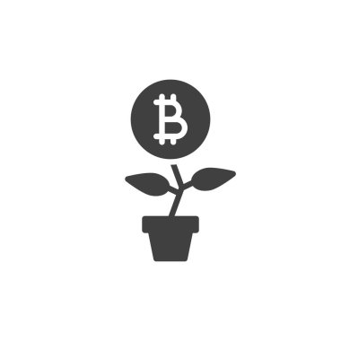Bitcoin yatırım vektör simgesi