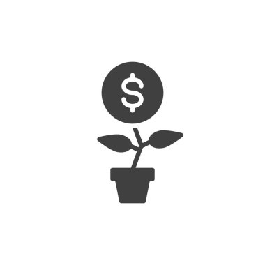 Dolar parası yatırım vektör simgesi