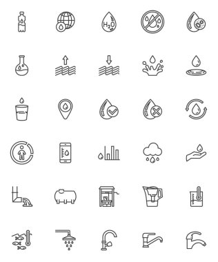 Suyla ilgili çizgi simgeleri ayarlandı