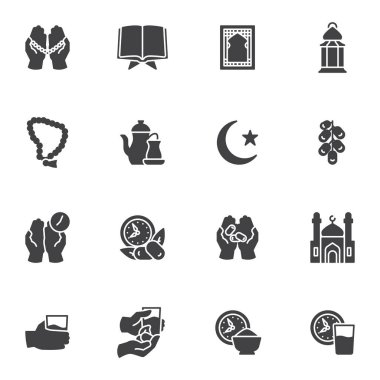 Ramazan Kareem tatil vektör simgeleri ayarlandı