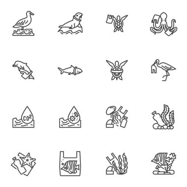 Su kirliliği çizgisi simgeleri ayarlandı