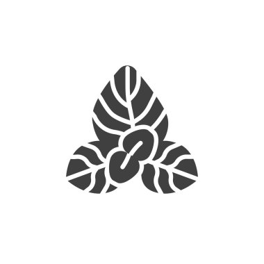 Oregano bitki taşıyıcı ikonu. Mobil konsept ve web tasarımı için düz tabela. Oregano kabartma simgesi bırakır. Sembol, logo çizimi. Vektör grafikleri