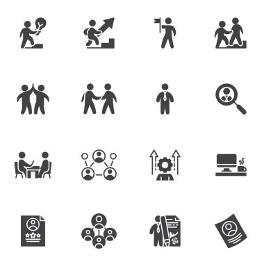 İş planlama vektör simgeleri ayarlandı