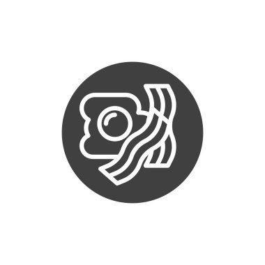 Kızarmış yumurta ve pastırma ikonu ile kahvaltı.