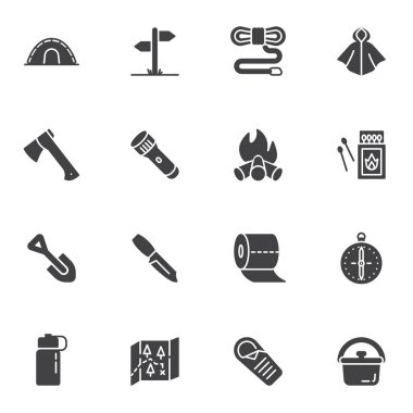 Temel yürüyüş vektör simgeleri ayarlandı