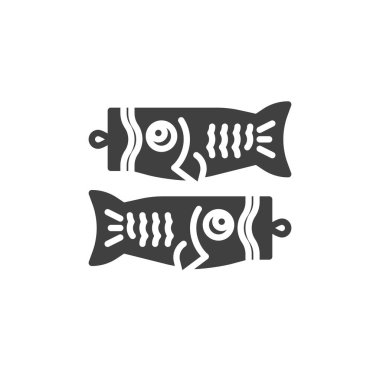 Koinobori bayrak vektör simgesi