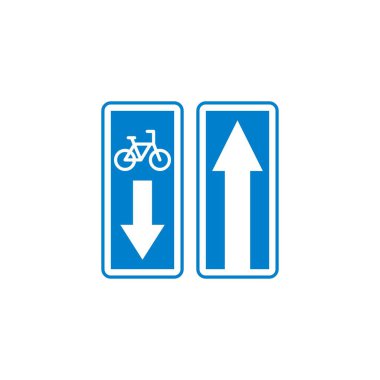 Bisiklet şeridi tabelası düz simgesi