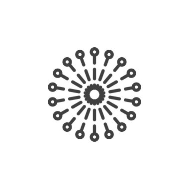 Havai fişek yıldızları çizgi simgesi