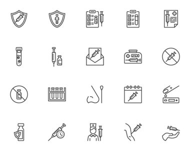 COVID-19 aşı çizgisi simgeleri ayarlandı