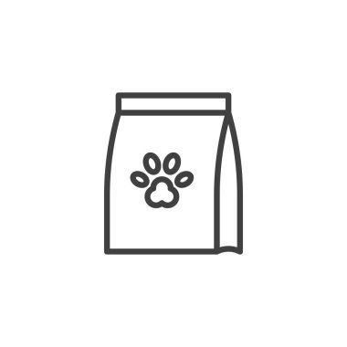 Pet food package line icon