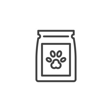 Cat food package line icon