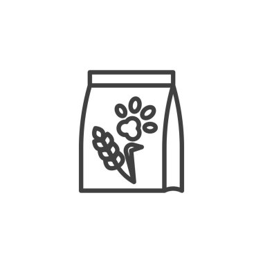 Pet food package line icon