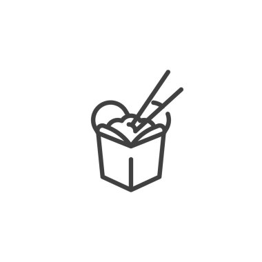 Chinese fast food line icon vector