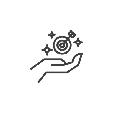 Hedefler ve başarı çizgisi simgesi