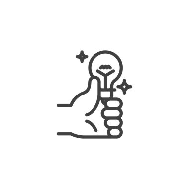 Ampul çizgisi simgesiyle el