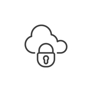 Bulut güvenlik çizgisi simgesi