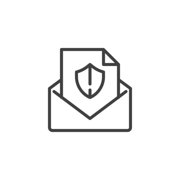 Email icône de ligne de sécurité — Image vectorielle