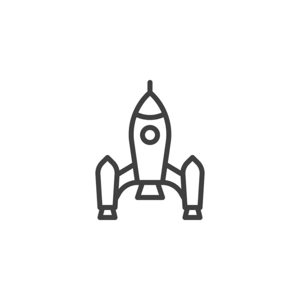 Icono de línea de lanzadera de nave espacial — Vector de stock
