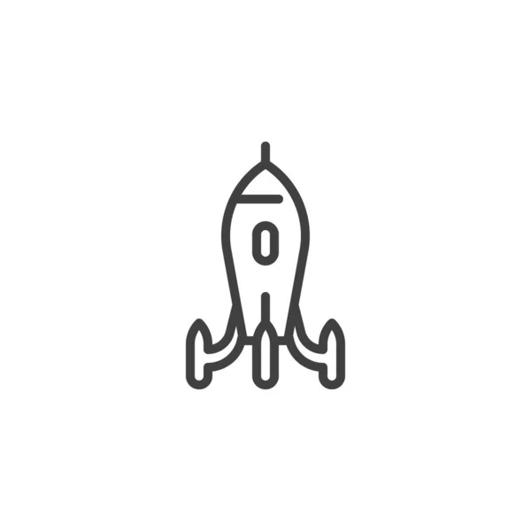Uzay roketi fırlatma çizgisi simgesi — Stok Vektör