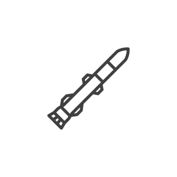 Icono de línea de cohetes de misiles — Archivo Imágenes Vectoriales