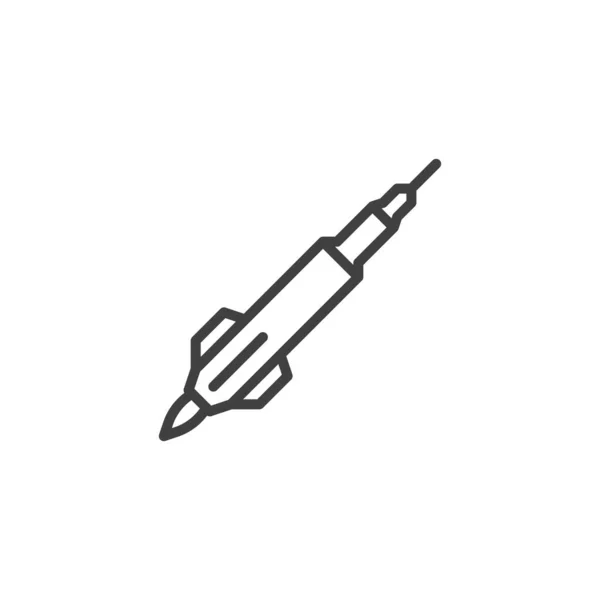Espacio cohete línea icono — Vector de stock