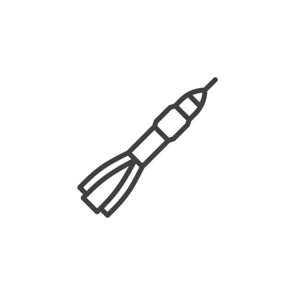 Ikona raketové linie vesmírné lodi — Stockový vektor
