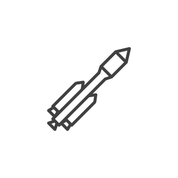 Ikona řádku vesmírné lodi — Stockový vektor