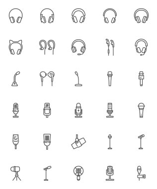 Kulaklıklar ve mikrofon hattı simgeleri ayarlandı