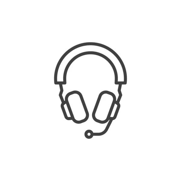 Icono de línea inalámbrica de auriculares. — Vector de stock