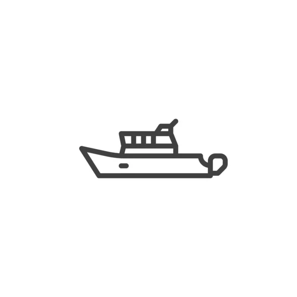 Icône de ligne bateau bateau — Image vectorielle