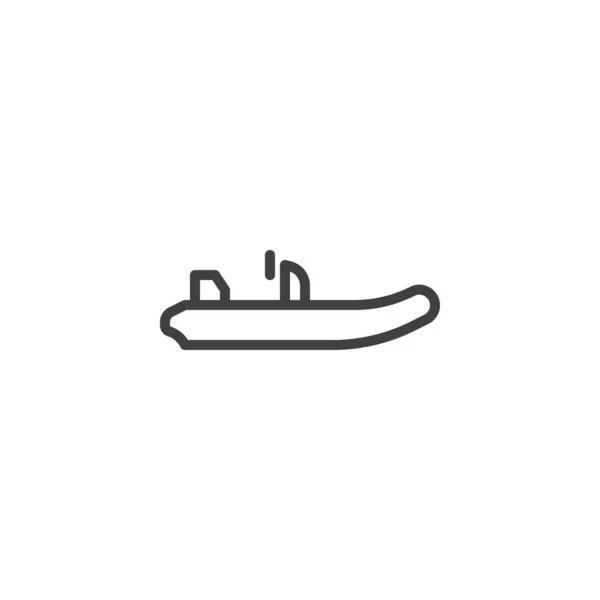 Иконка надувной линии лодки — стоковый вектор
