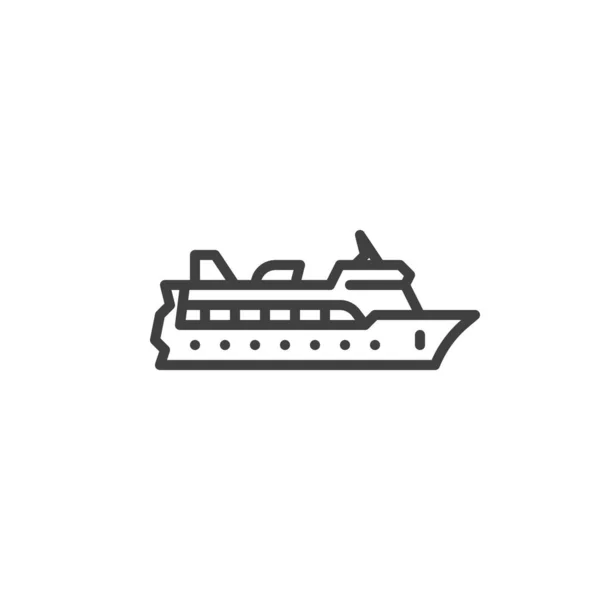 Ícone da linha do navio de cruzeiro — Vetor de Stock