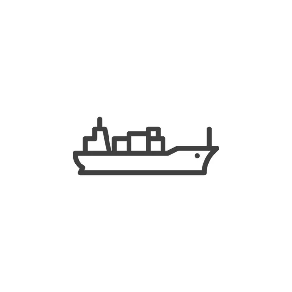 Kargo gemisi çizgisi simgesi — Stok Vektör