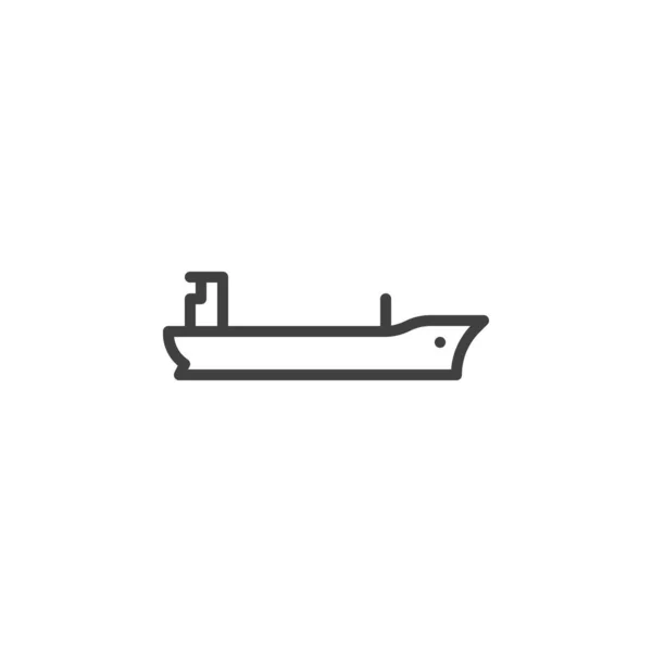 Barge icône de ligne de bateau — Image vectorielle