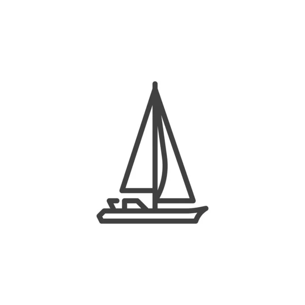 帆船の線のアイコン — ストックベクタ