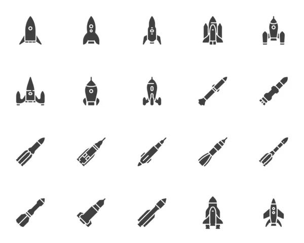 Набір векторних піктограм космічної ракети — стоковий вектор