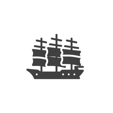 Yelkenli tekne vektör simgesi