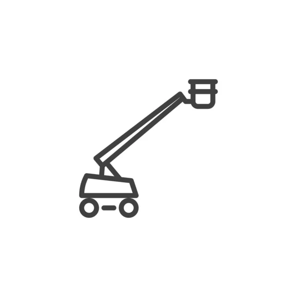 Boom Lift Maschinenzeile Symbol — Stockvektor