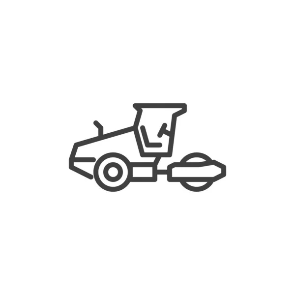 Road roller line icon — Stock Vector