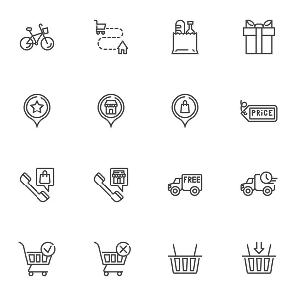 Symbole für Online-Lieferung — Stockvektor