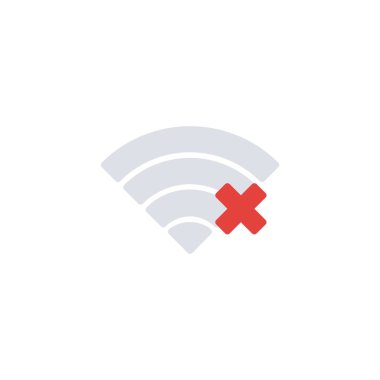 Wifi ağ problemi düz simgesi