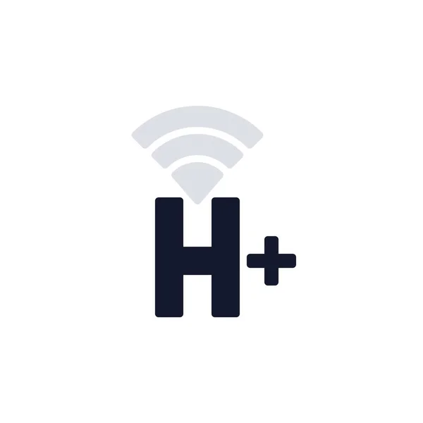 H señal móvil icono plano — Archivo Imágenes Vectoriales