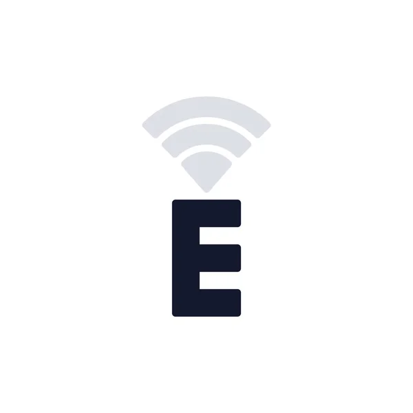 E mobile signal flat icon — Stock Vector