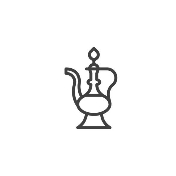 Arabic kettle line icon — Stock Vector